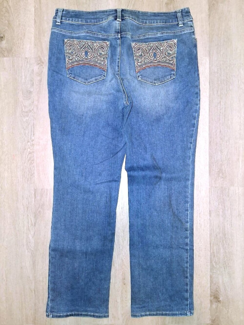 Chico's So Slimming Rhinestone Bling Skinny Jeans Size 2.5 Embroidered Denim - Picture 1 of 9